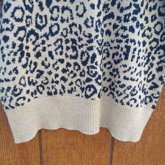 Current/Elliot Duvall Leopard Print Camel Black Wool Cashmere Cotton Sweater 2 - Picture 15 of 16